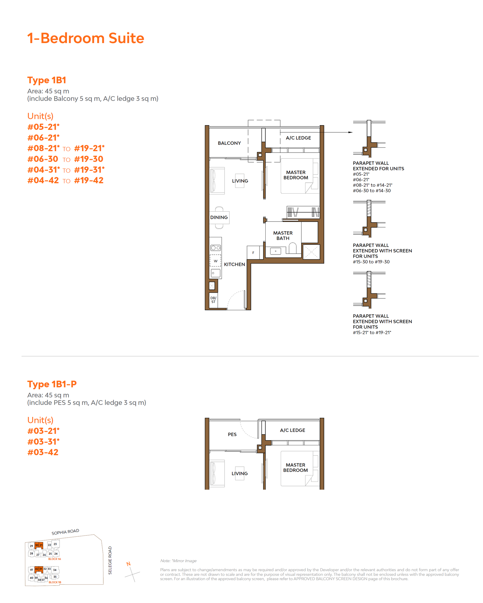 The Collective At One Sophia 1 Bedroom Floor Plan 2