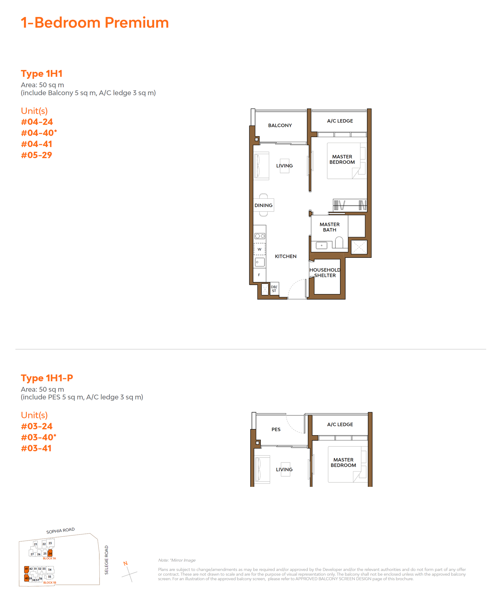 The Collective At One Sophia 1 Bedroom Floor Plan 4
