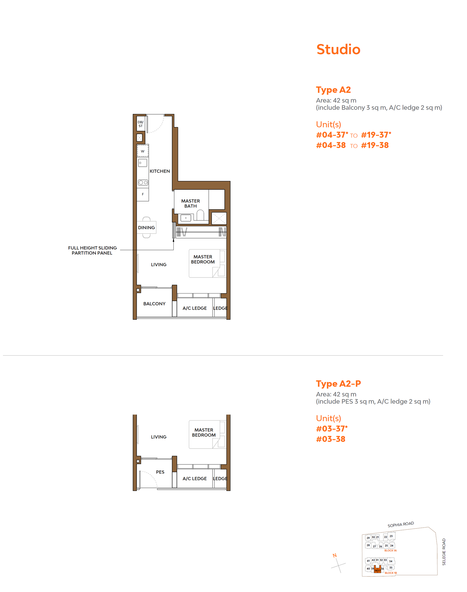 The Collective At One Sophia 1 Bedroom Floor Plan 7