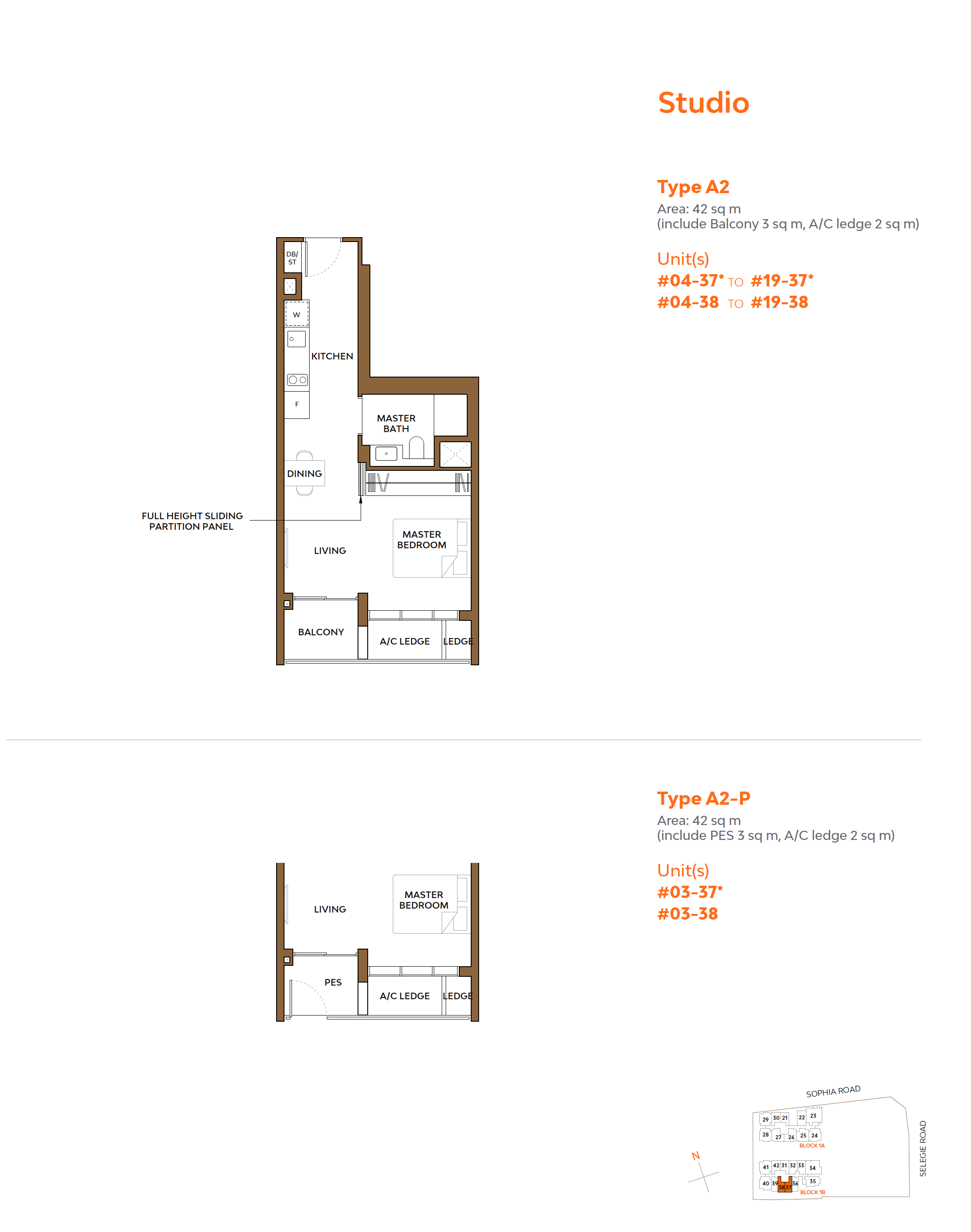 The Collective At One Sophia 1 Bedroom Floor Plan 8