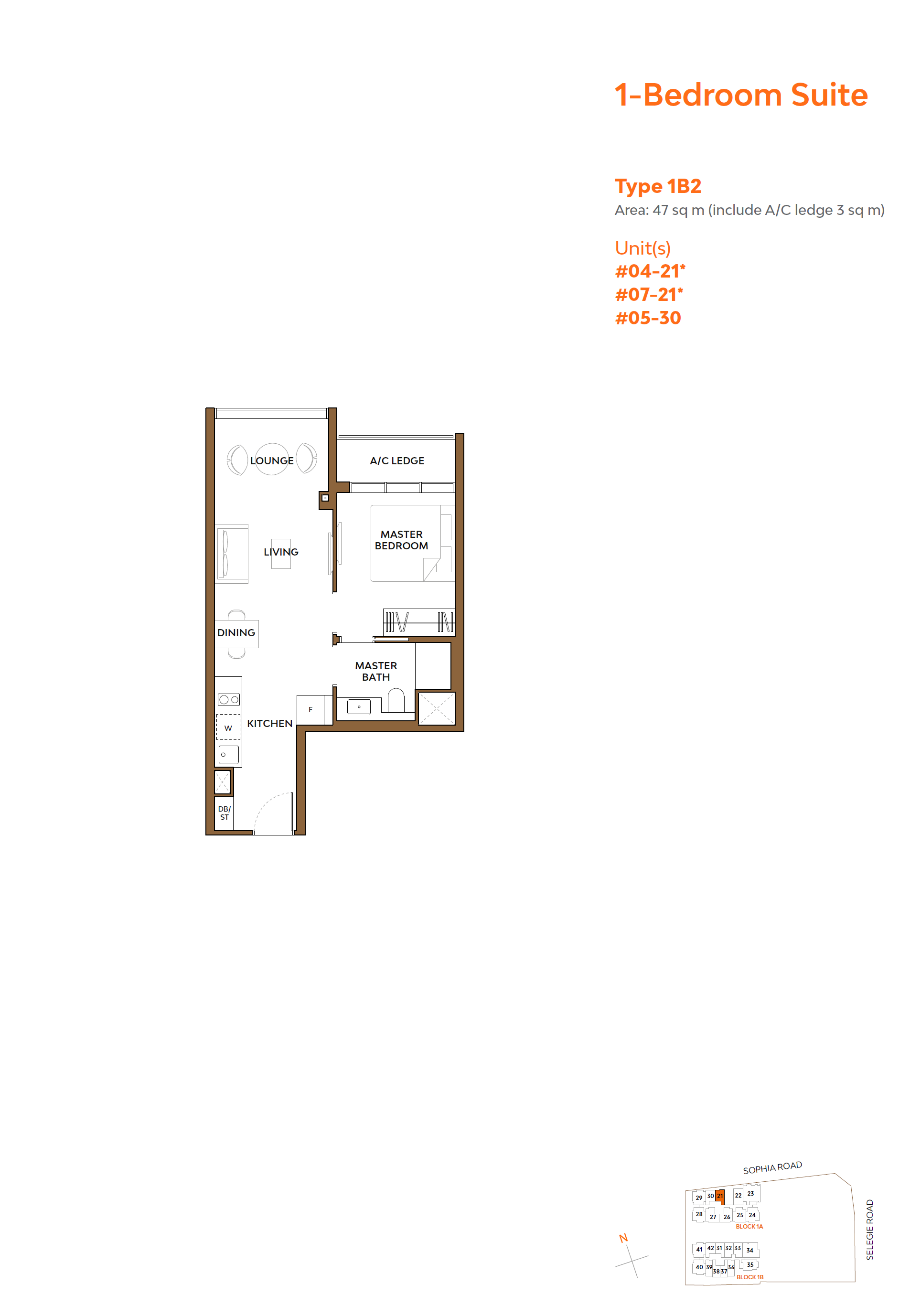 The Collective At One Sophia 1 Bedroom Floor Plan 11